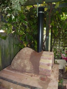 Pizza oven with new chimney