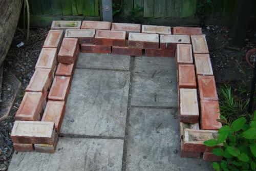 Bricks laid out
