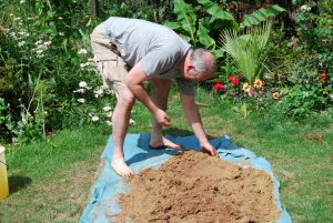 mixing clay and sand