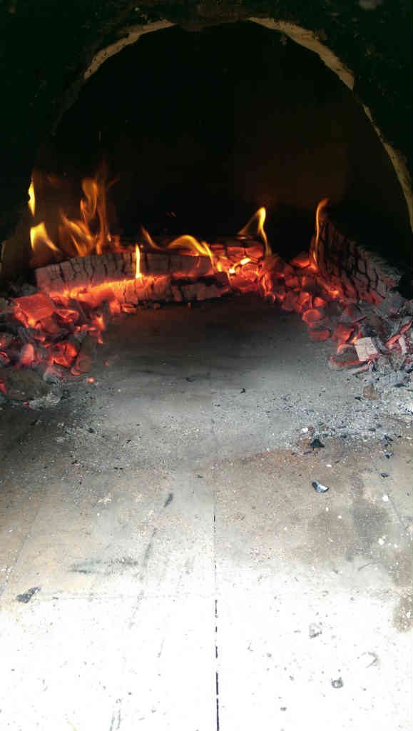 heating up pizza oven 2