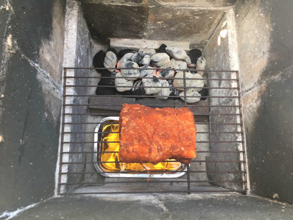 slow roast pork in the tandoor